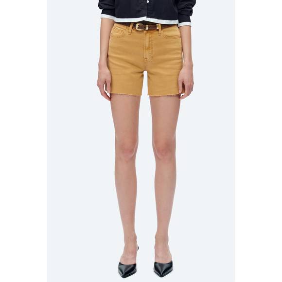NEW BAYEAS nyla high rise shorts in yellow ochre - Picture 1 of 4